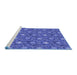 Sideview of Machine Washable Transitional Sky Blue Rug, wshpat1282blu