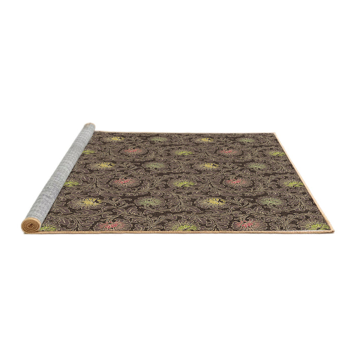 Sideview of Machine Washable Transitional Brown Rug, wshpat1282brn