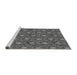 Sideview of Machine Washable Transitional Black Rug, wshpat1282gry