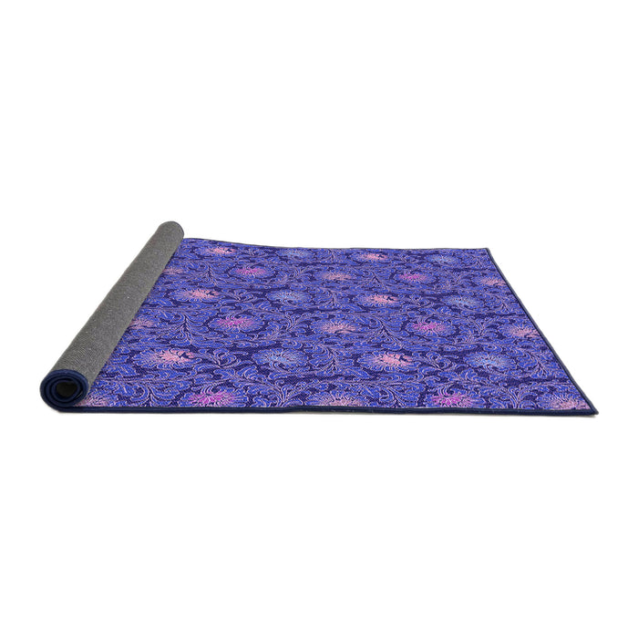 Thickness of Patterned Purple Mimosa Purple Rug, pat1282pur
