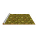 Sideview of Machine Washable Transitional Brown Rug, wshpat1282yw