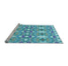 Sideview of Machine Washable Transitional Blue Ivy Blue Rug, wshpat1283lblu