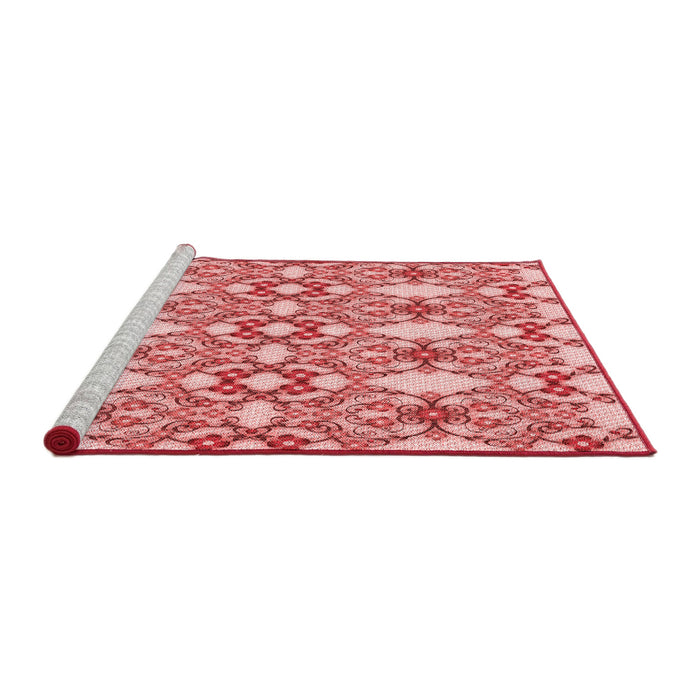 Sideview of Machine Washable Transitional Pastel Pink Rug, wshpat1283rd