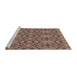 Sideview of Machine Washable Transitional Light Copper Gold Rug, wshpat1284brn