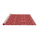 Sideview of Machine Washable Transitional Red Rug, wshpat1284rd