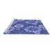 Sideview of Machine Washable Transitional Sky Blue Rug, wshpat1285blu