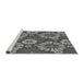 Sideview of Machine Washable Transitional Dark Gray Rug, wshpat1285gry