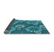 Thickness of Patterned Teal Green Rug, pat1285lblu