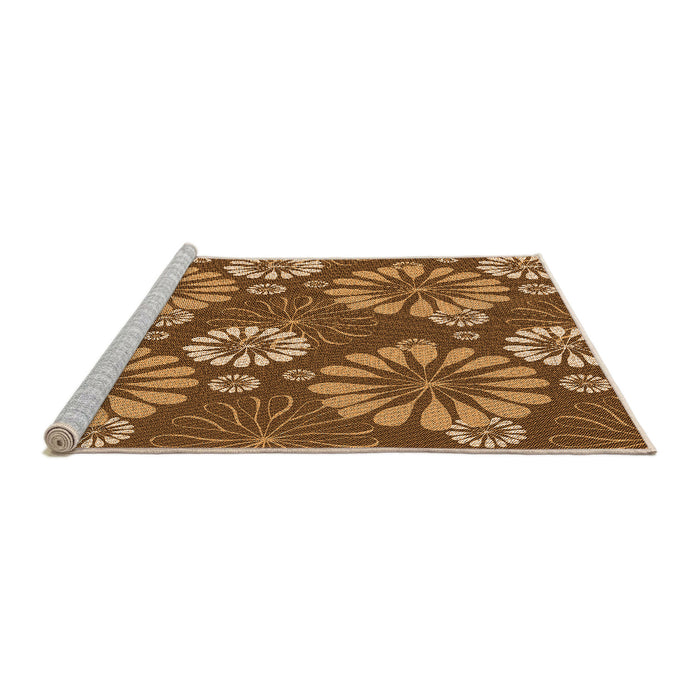 Sideview of Machine Washable Transitional Saddle Brown Rug, wshpat1285org