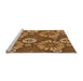 Sideview of Machine Washable Transitional Saddle Brown Rug, wshpat1285org