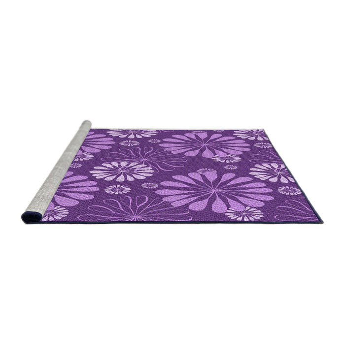 Sideview of Machine Washable Transitional Purple Rug, wshpat1285pur