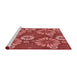 Sideview of Machine Washable Transitional Red Rug, wshpat1285rd