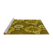 Sideview of Machine Washable Transitional Yellow Rug, wshpat1285yw