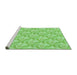 Sideview of Machine Washable Transitional Green Rug, wshpat1286grn