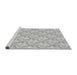 Sideview of Machine Washable Transitional Gunmetal Gray Rug, wshpat1286gry