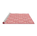 Sideview of Machine Washable Transitional Red Rug, wshpat1286rd