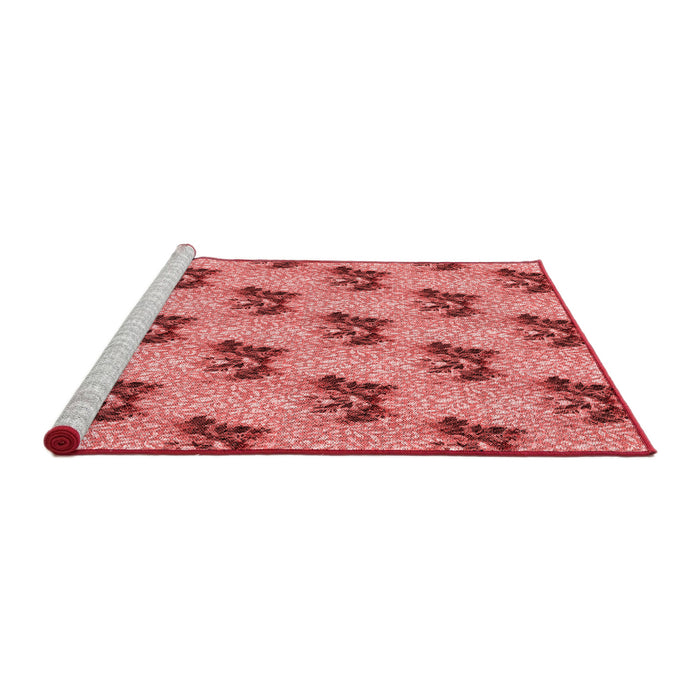 Sideview of Machine Washable Transitional Light Coral Pink Rug, wshpat1287rd