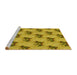 Sideview of Machine Washable Transitional Bright Gold Yellow Rug, wshpat1287yw