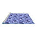 Sideview of Machine Washable Transitional Denim Blue Rug, wshpat1288blu