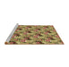 Sideview of Machine Washable Transitional Saddle Brown Rug, wshpat1288brn