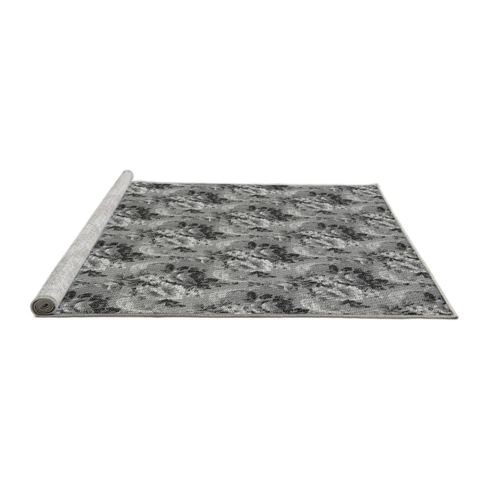Sideview of Machine Washable Transitional Cloud Gray Rug, wshpat1288gry