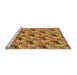 Sideview of Machine Washable Transitional Orange Rug, wshpat1288org