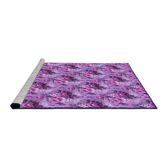 Sideview of Machine Washable Transitional Violet Purple Rug, wshpat1288pur