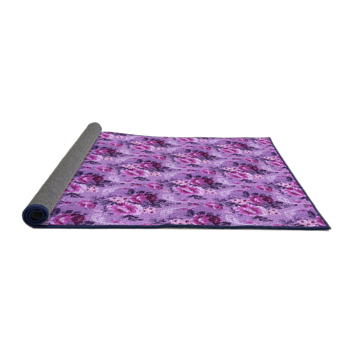 Thickness of Patterned Violet Purple Rug, pat1288pur