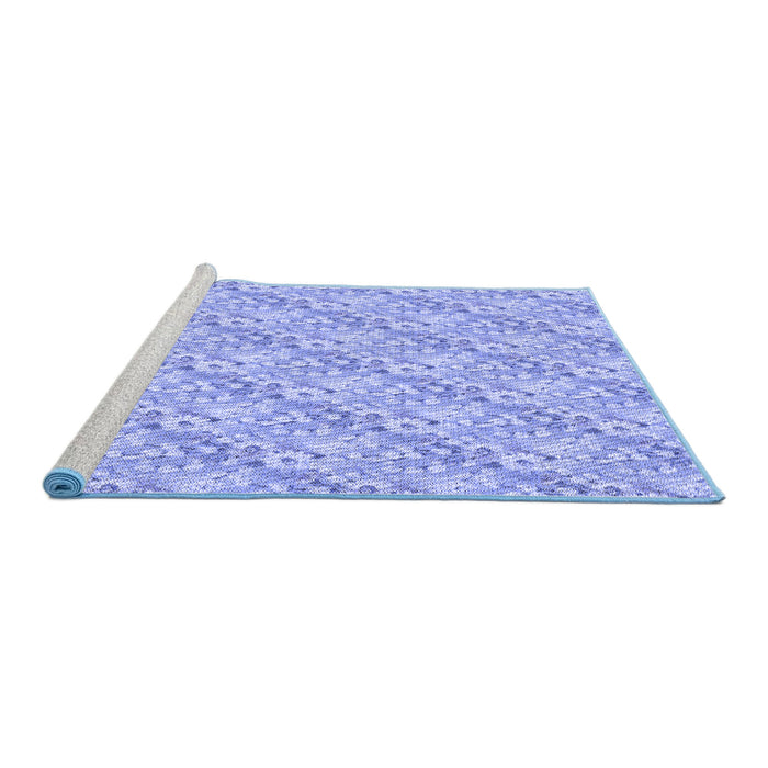 Sideview of Machine Washable Transitional Light Slate Blue Rug, wshpat1289blu