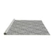 Sideview of Machine Washable Transitional Platinum Silver Gray Rug, wshpat1289gry