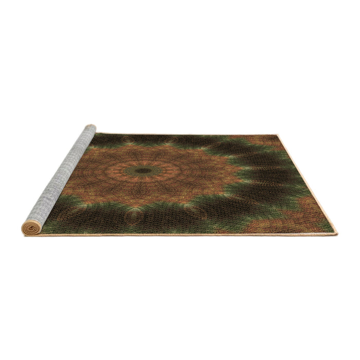 Sideview of Machine Washable Transitional Oak Brown Rug, wshpat129brn