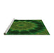 Sideview of Machine Washable Transitional Dark Lime Green Rug, wshpat129grn