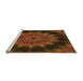 Sideview of Machine Washable Transitional Mahogany Brown Rug, wshpat129org