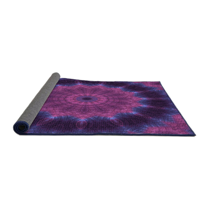 Thickness of Patterned Clematis Violet Purple Rug, pat129pur