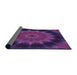 Thickness of Patterned Clematis Violet Purple Rug, pat129pur