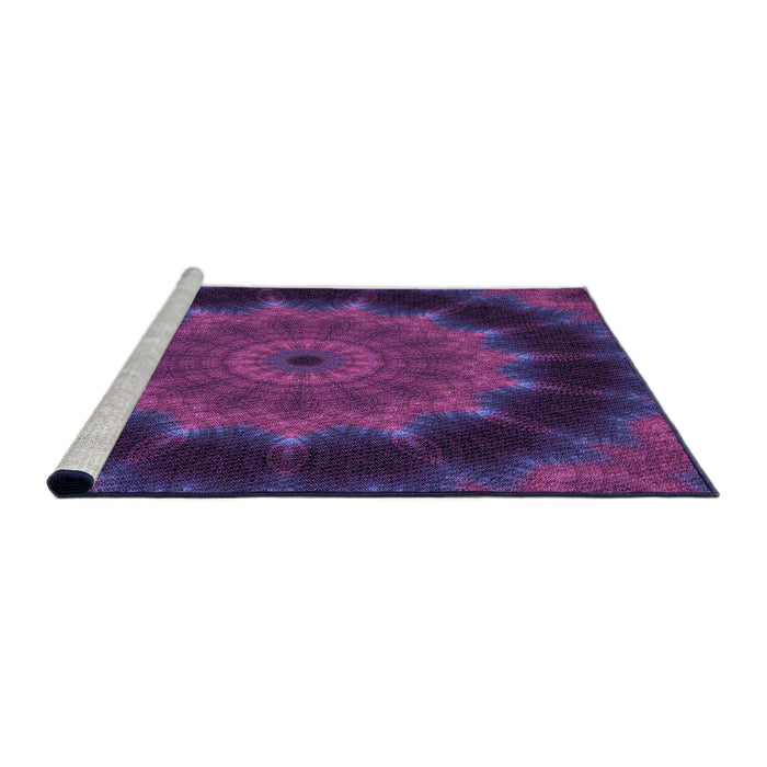 Sideview of Machine Washable Transitional Clematis Violet Purple Rug, wshpat129pur