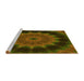 Sideview of Machine Washable Transitional Dark Yellow Green Rug, wshpat129yw