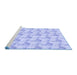 Sideview of Machine Washable Transitional Sky Blue Rug, wshpat1290blu