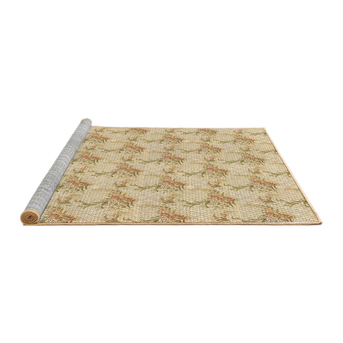 Sideview of Machine Washable Transitional Khaki Gold Rug, wshpat1290brn