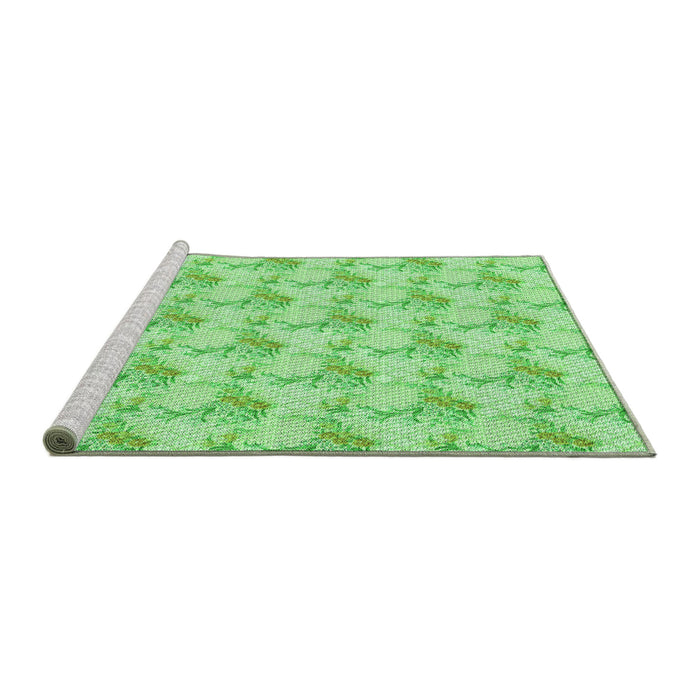 Sideview of Machine Washable Transitional Jade Green Rug, wshpat1290grn