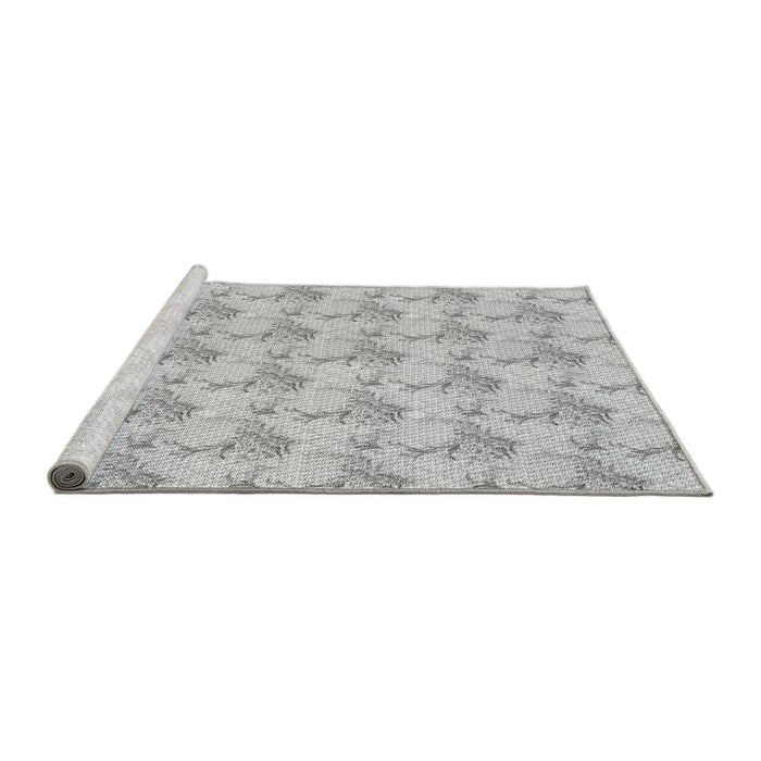 Sideview of Machine Washable Transitional Gunmetal Gray Rug, wshpat1290gry