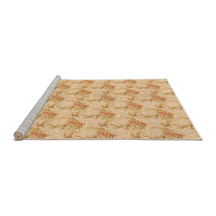 Sideview of Machine Washable Transitional Orange Rug, wshpat1290org
