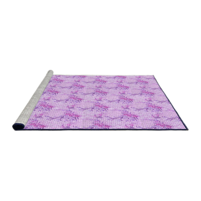 Sideview of Machine Washable Transitional Purple Rug, wshpat1290pur