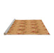 Sideview of Machine Washable Transitional Neon Orange Rug, wshpat1291org