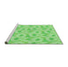 Sideview of Machine Washable Transitional Green Rug, wshpat1292grn