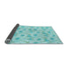 Thickness of Patterned Medium Turquoise Green Rug, pat1292lblu