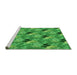 Sideview of Machine Washable Transitional Green Rug, wshpat1293grn