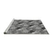 Sideview of Machine Washable Transitional Grey Gray Rug, wshpat1293gry