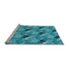 Sideview of Machine Washable Transitional Blue Rug, wshpat1293lblu