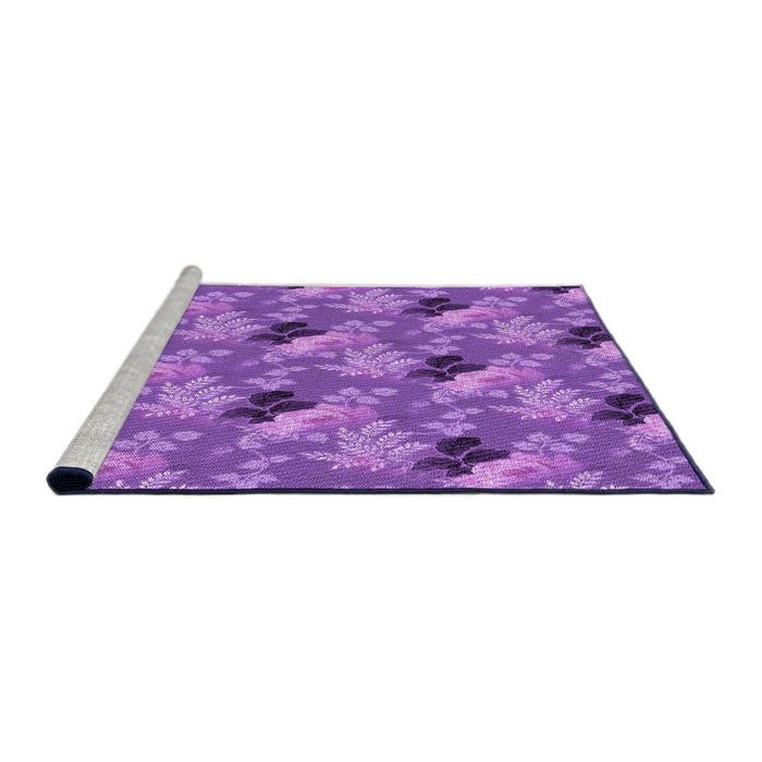 Sideview of Machine Washable Transitional Purple Rug, wshpat1293pur